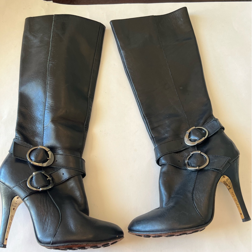 Shane & Shawn Boardroom Rockstars biker heeled  black boots size 8